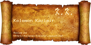 Kelemen Kazimir névjegykártya